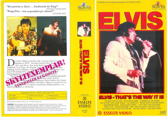 11740 ELVIS-THAT\'S THE WAY IT IS (Vhs)